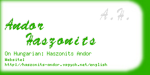 andor haszonits business card